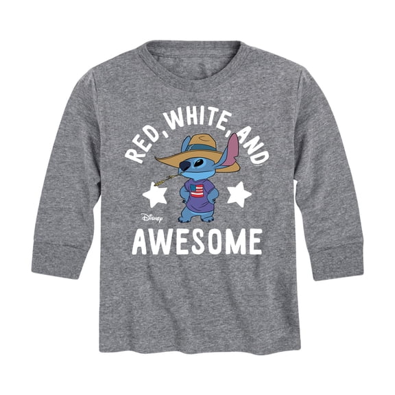 Lilo & Stitch - Red White And Awesome - Youth Long Sleeve Graphic T-Shirt