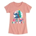 thumbnail image 1 of Lilo & Stitch - Santas Here - Girls Fitted Short Sleeve Tee, 1 of 5