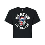 Lilo & Stitch - Santas Lil Helper - Juniors Cropped Cotton Blend T-Shirt