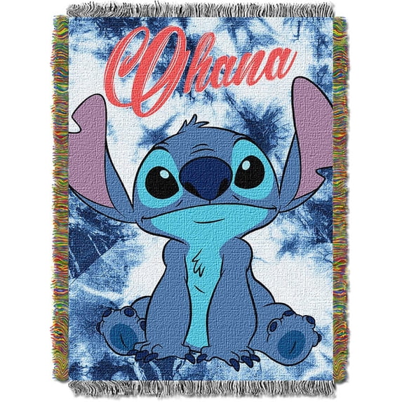 Lilo & Stitch Shibori Stitch Woven Tapestry Throw Blanket