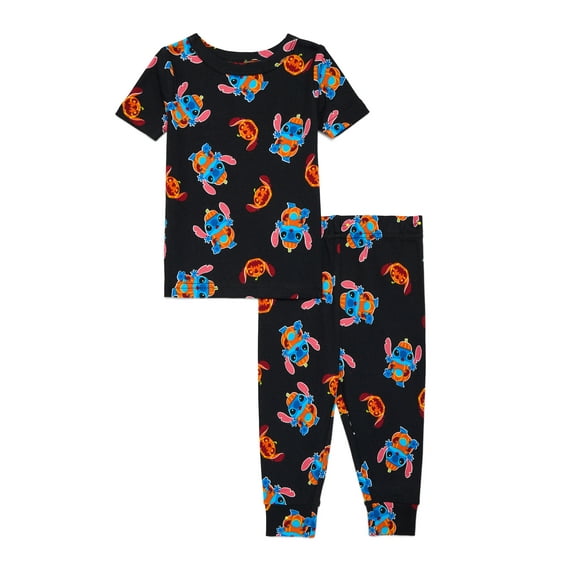 Lilo & Stitch Toddler Halloween Graphic Short Sleeve Shirt & Pant Pajama Set, Sizes 12M-5T