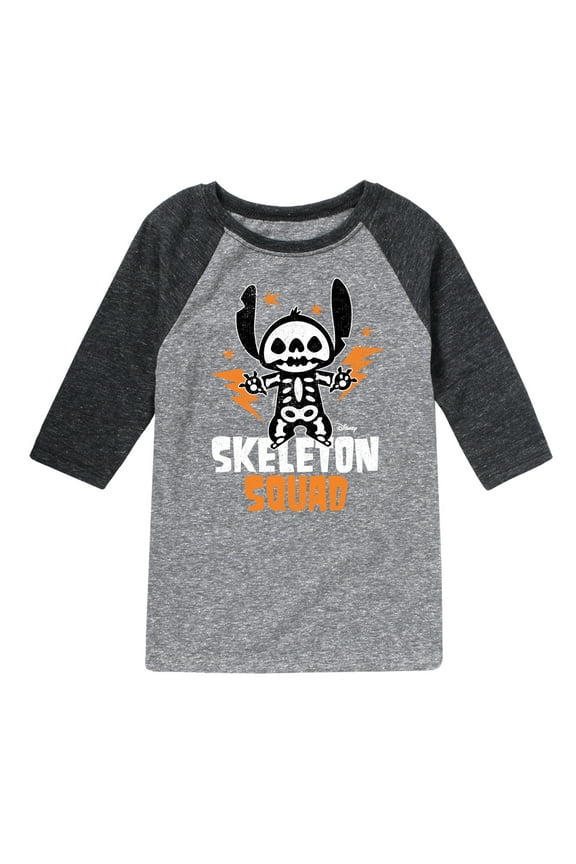 Lilo & Stitch - Skeleton Squad - Toddler And Youth Raglan Graphic T-Shirt