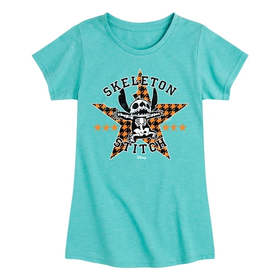 Lilo & Stitch - Skeleton Stitch - Toddler And Youth Girls Short Sleeve Graphic T-Shirt