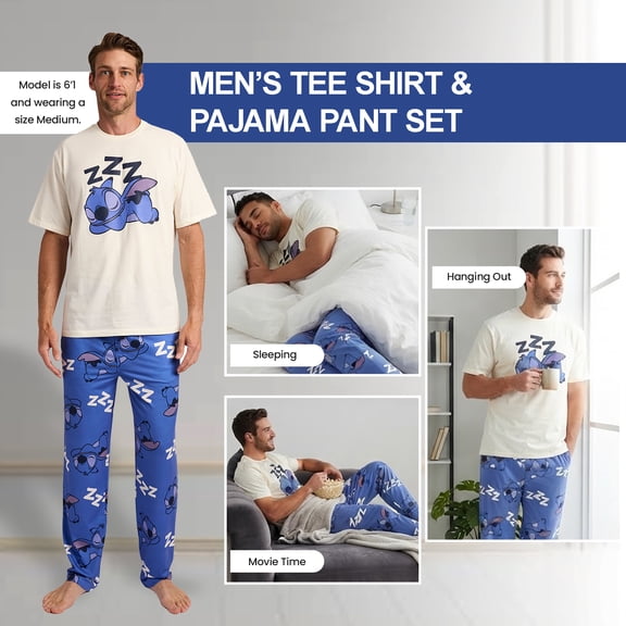 Lilo & Stitch Sleeping Stitch Men's 2-Pack Pajama Set -XXL
