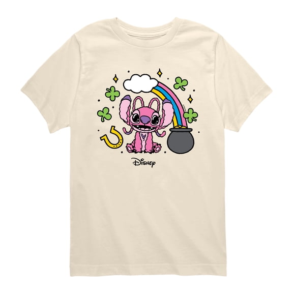 Lilo & Stitch - St Paddys Angel - Youth Boys Short Sleeve Graphic T-Shirt