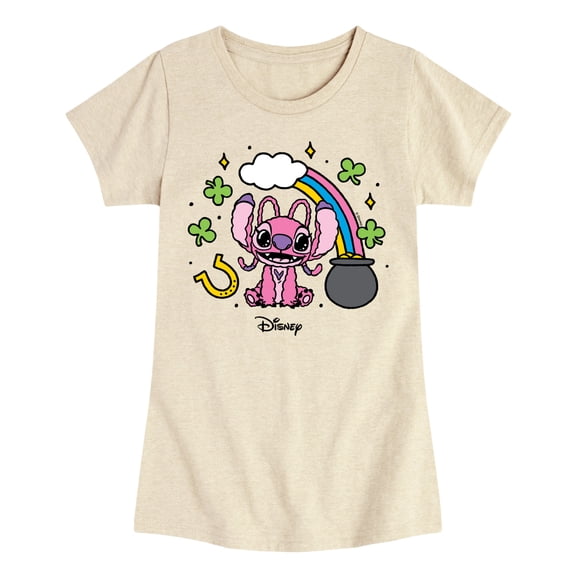 Lilo & Stitch - St Paddys Angel - Youth Girls Fitted Short Sleeve T-Shirt