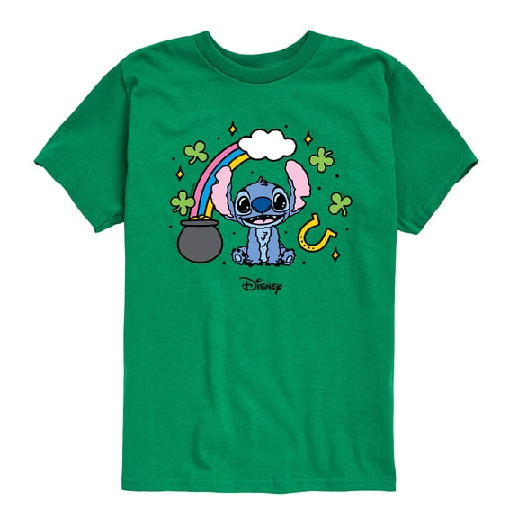 Lilo & Stitch - St Paddys Stitch  - Youth Boys Short Sleeve Graphic T-Shirt