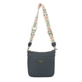 thumbnail image 1 of Lilo & Stitch Stitch Badge 9.75" Women's Blue Crossbody Bag, 1 of 7