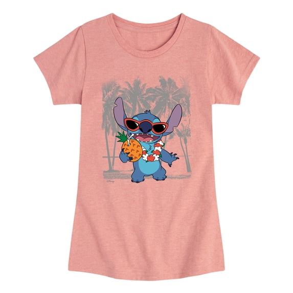 Lilo & Stitch - Stitch Beach Sunglasses - Youth Girls Fitted Short Sleeve T-Shirt