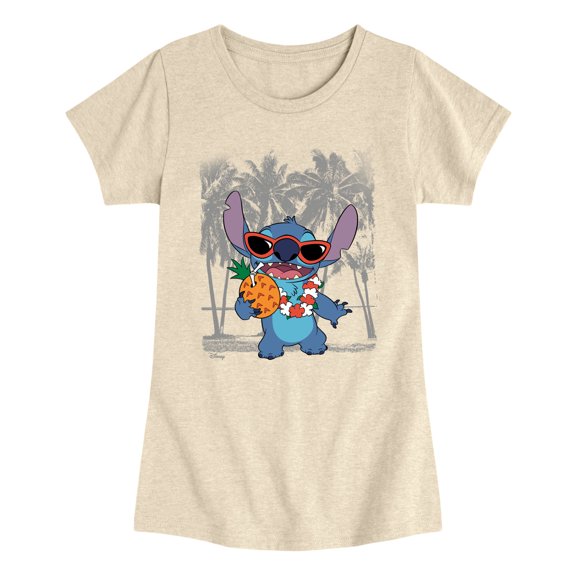 Lilo & Stitch - Stitch Beach Sunglasses - Youth Girls Fitted Short Sleeve T-Shirt