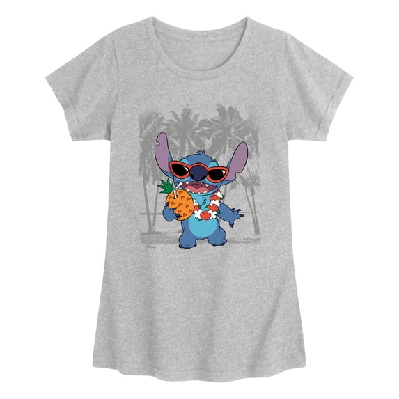 Lilo & Stitch - Stitch Beach Sunglasses - Youth Girls Fitted Short Sleeve T-Shirt