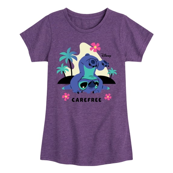 Lilo & Stitch - Stitch Carefree - Youth Girls Fitted Short Sleeve T-Shirt