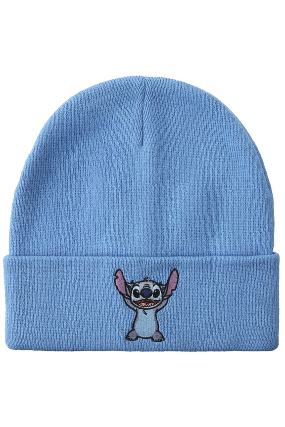 Lilo & Stitch Stitch Embroidery On Acrylic Knit Standard Cuff Beanie