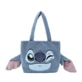 thumbnail image 1 of Lilo & Stitch Stitch Face Blue with 3D Ears 16" Plush shoulder bag large Tote Handbag, 1 of 7