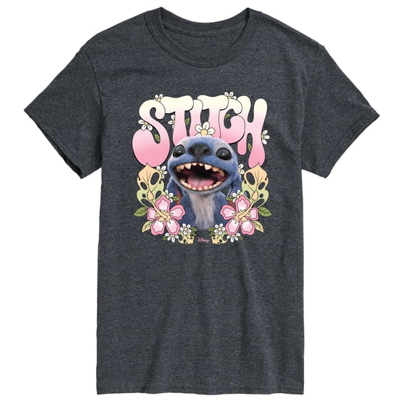 Lilo & Stitch - Stitch Floral Frame - Men's Short Sleeve Graphic T-Shirt