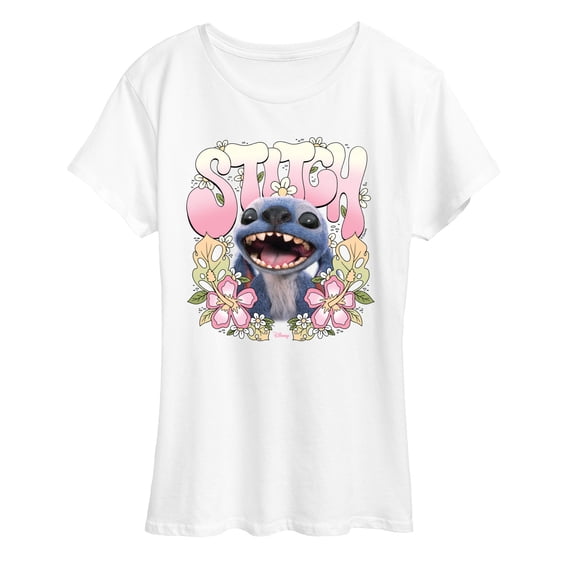 Lilo & Stitch - Stitch Floral Frame - Women's Short Sleeve Graphic T-Shirt
