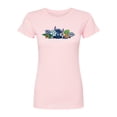 thumbnail image 1 of Lilo & Stitch - Stitch Flowers - Juniors Fitted Graphic T-Shirt, 1 of 3
