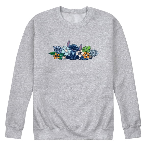 Lilo & Stitch - Stitch Flowers - Men's Crew Fleece Sweatshirt