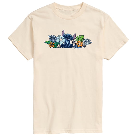 Lilo & Stitch - Stitch Flowers - Men's Short Sleeve Graphic T-Shirt