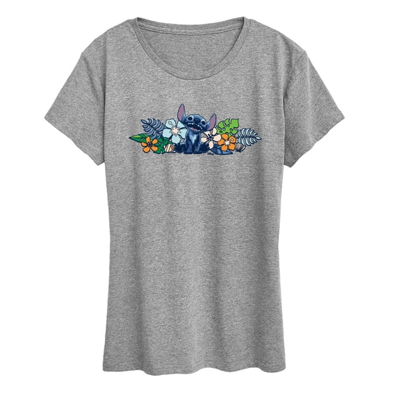 Lilo & Stitch - Stitch Flowers - Women's Short Sleeve Graphic T-Shirt