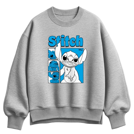 Lilo & Stitch - Stitch Grid - Women's Oversized Fleece Crew Sweatshirt
