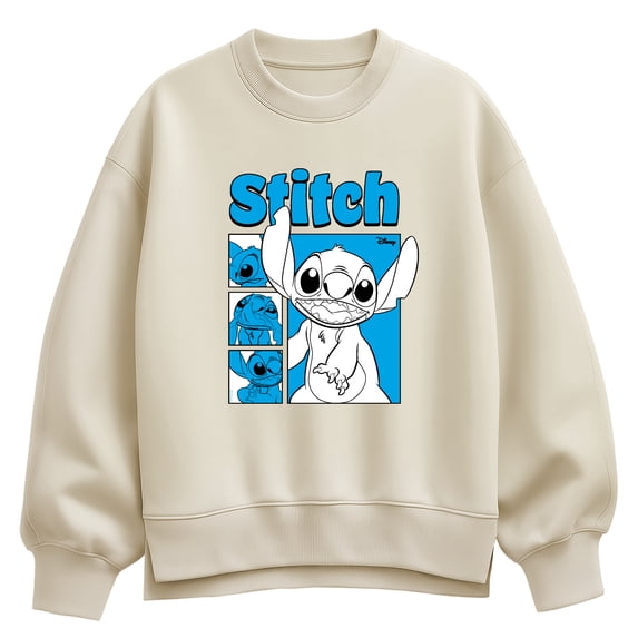 Lilo & Stitch - Stitch Grid - Women's Oversized Fleece Crew Sweatshirt