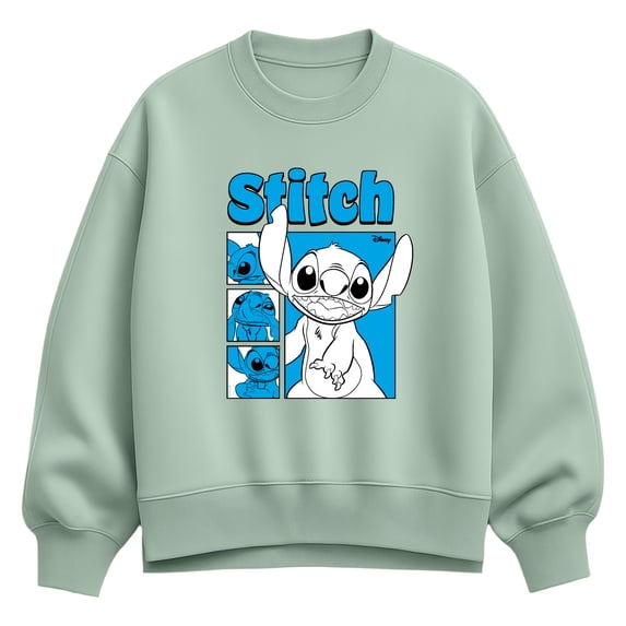 Lilo & Stitch - Stitch Grid - Women's Oversized Fleece Crew Sweatshirt