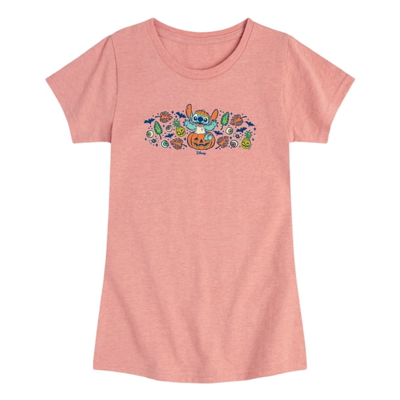 Lilo & Stitch - Stitch Halloween Pumpkin Toddler Girls' Toddler Short Sleeve Graphic T-Shirt