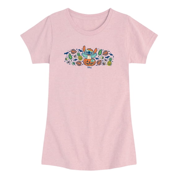 Lilo & Stitch - Stitch Halloween Pumpkin Toddler Girls' Toddler Short Sleeve Graphic T-Shirt