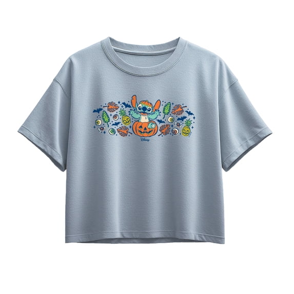 Lilo & Stitch - Stitch Halloween Pumpkin - Youth Girls Boxy T-Shirt