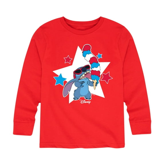 Lilo & Stitch - Stitch Ice Cream - Youth Long Sleeve Graphic T-Shirt