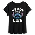 thumbnail image 1 of Lilo & Stitch - Stitch Nerdy For Life - Juniors Ideal Flowy Muscle T-Shirt, 1 of 4
