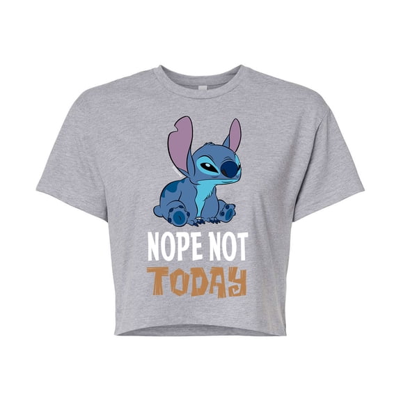 Lilo & Stitch - Stitch Nope Not Today - Juniors Cropped Cotton Blend T-Shirt