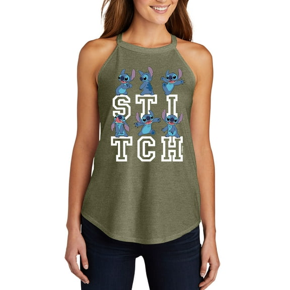 Lilo & Stitch - Stitch Poses - Juniors High Neck Tank Top