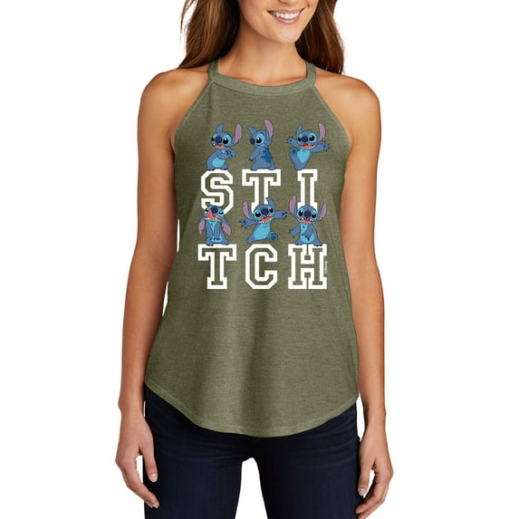 Lilo & Stitch - Stitch Poses - Juniors High Neck Tank Top