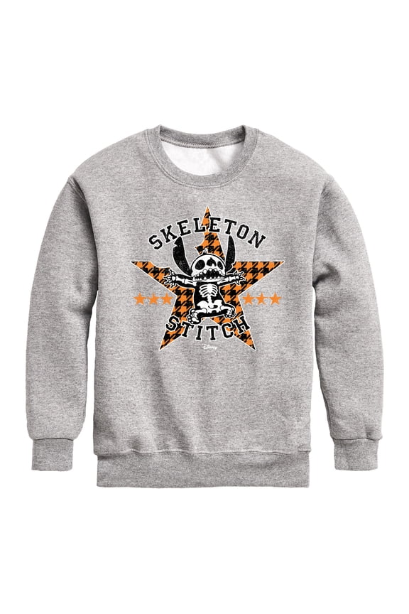 Lilo & Stitch - Stitch Skeleton - Toddler And Youth Crewneck Fleece Sweatshirt