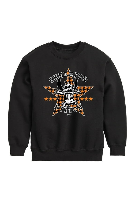 Lilo & Stitch - Stitch Skeleton - Toddler And Youth Crewneck Fleece Sweatshirt