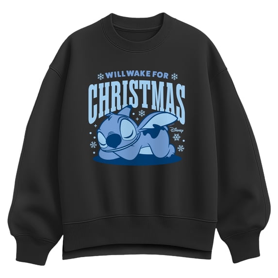 Lilo & Stitch - Stitch Wake For X-mas - Women's Oversized Fleece Crew Sweatshirt