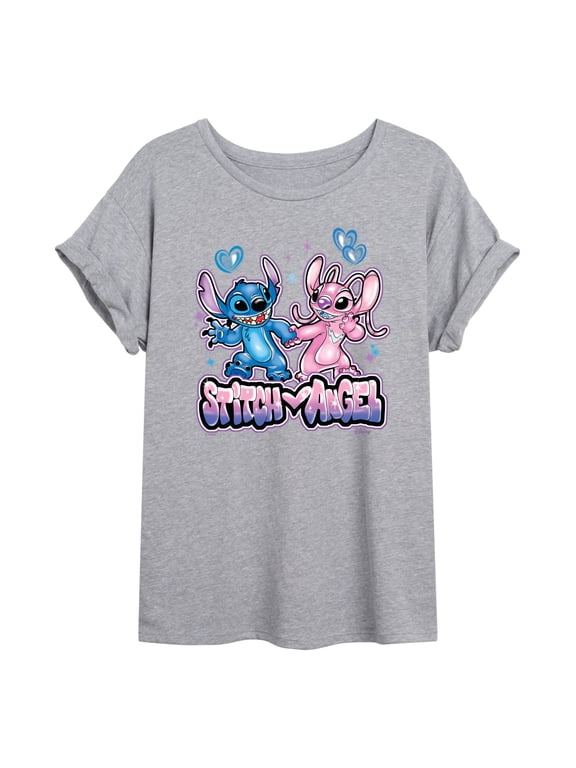- Stitch and Angel Airbrush Women's Relaxed Fit T-Shirt