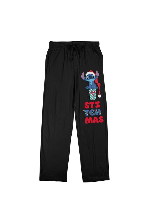 Lilo & Stitch Stitchmas Adult Black Sleep Pajama Pants-XL