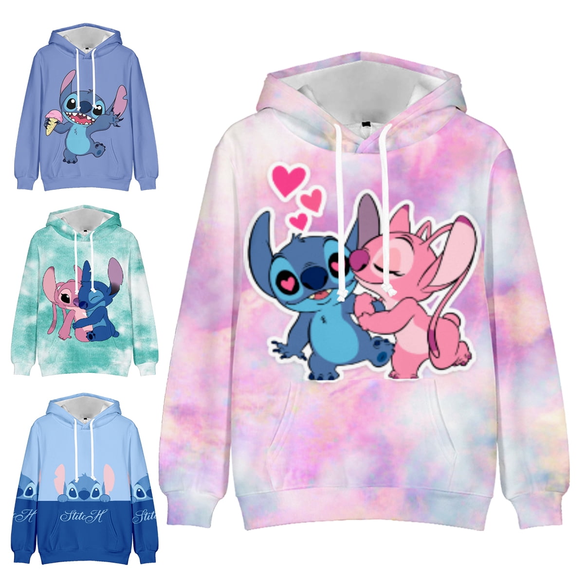 Lilo & Stitch Streetwear Hoodie Long Sleeve Stitch 3D Printed Casual ...