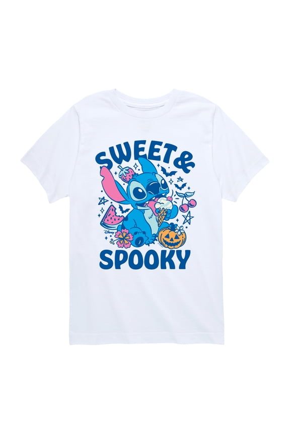 - Sweet and Spooky Stitch - Youth Boys Short Sleeve Graphic T-Shirt