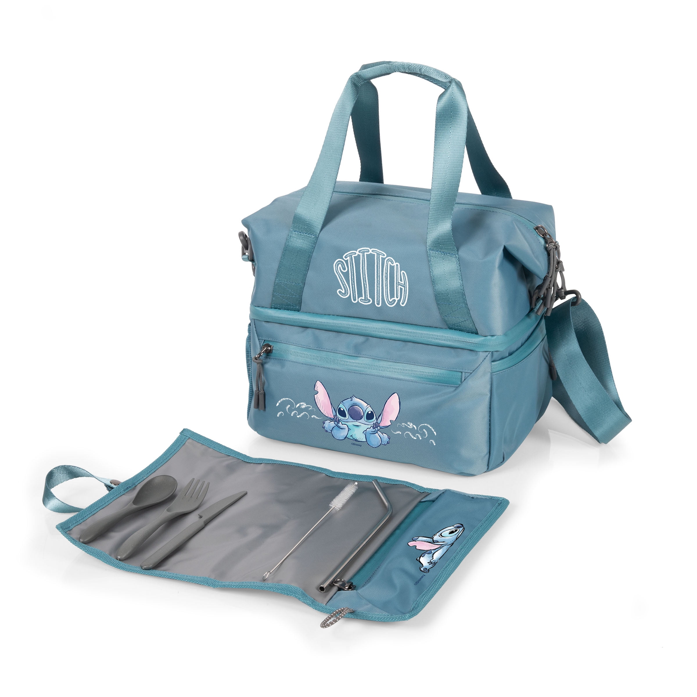Lilo & Stitch - Tarana Recycled Lunch Bag Cooler with Utensils, (Aurora Blue)