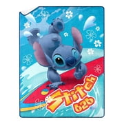 Lilo & Stitch Techno Ohana Kids Silk Touch Throw Blanket with Sherpa Reverse, 46 x 60 inches Blue