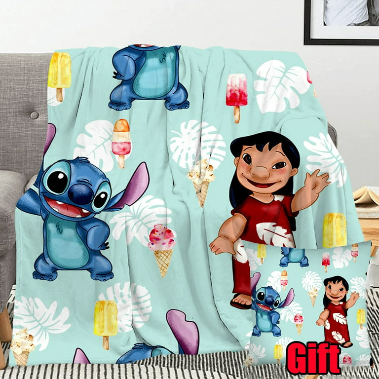 Goplnma - Stitch blanket, Lilo and Stitch cuddly blanket, flannel