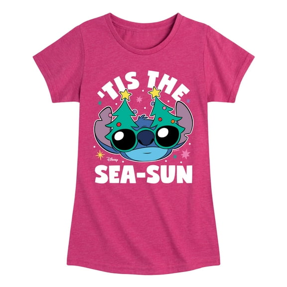 Lilo & Stitch - Tis The Sea - Girls Fitted Short Sleeve Tee