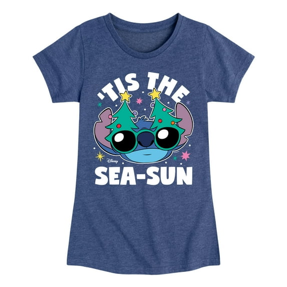 Lilo & Stitch - Tis The Sea - Girls Fitted Short Sleeve Tee