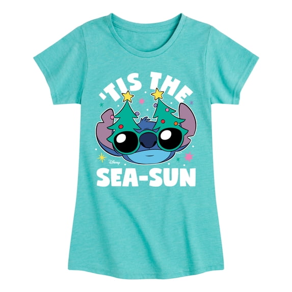 Lilo & Stitch - Tis The Sea - Girls Fitted Short Sleeve Tee