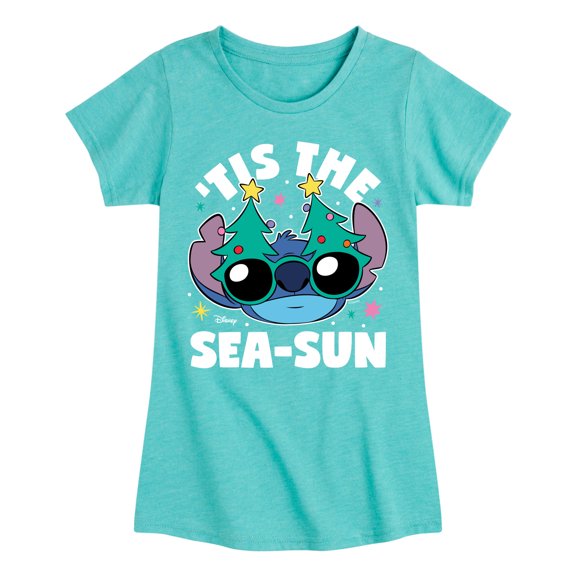 Lilo & Stitch - Tis The Sea - Girls Fitted Short Sleeve Tee