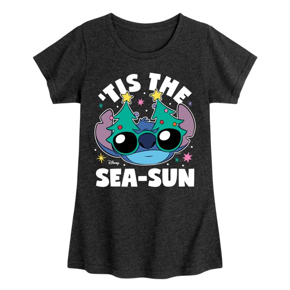 Lilo & Stitch - Tis The Sea - Girls Fitted Short Sleeve Tee
